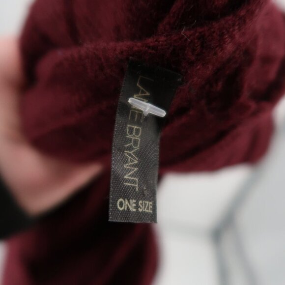 Lane Bryant Maroon/Holiday Cranberry Shawl w/Fringe One Size - Picture 2 of 9